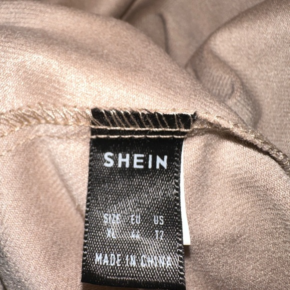 NEW - SHEIN - XL(12) | Geo Pattern Foldover Collar Layer Hem Belted Coat - Picture 11 of 11